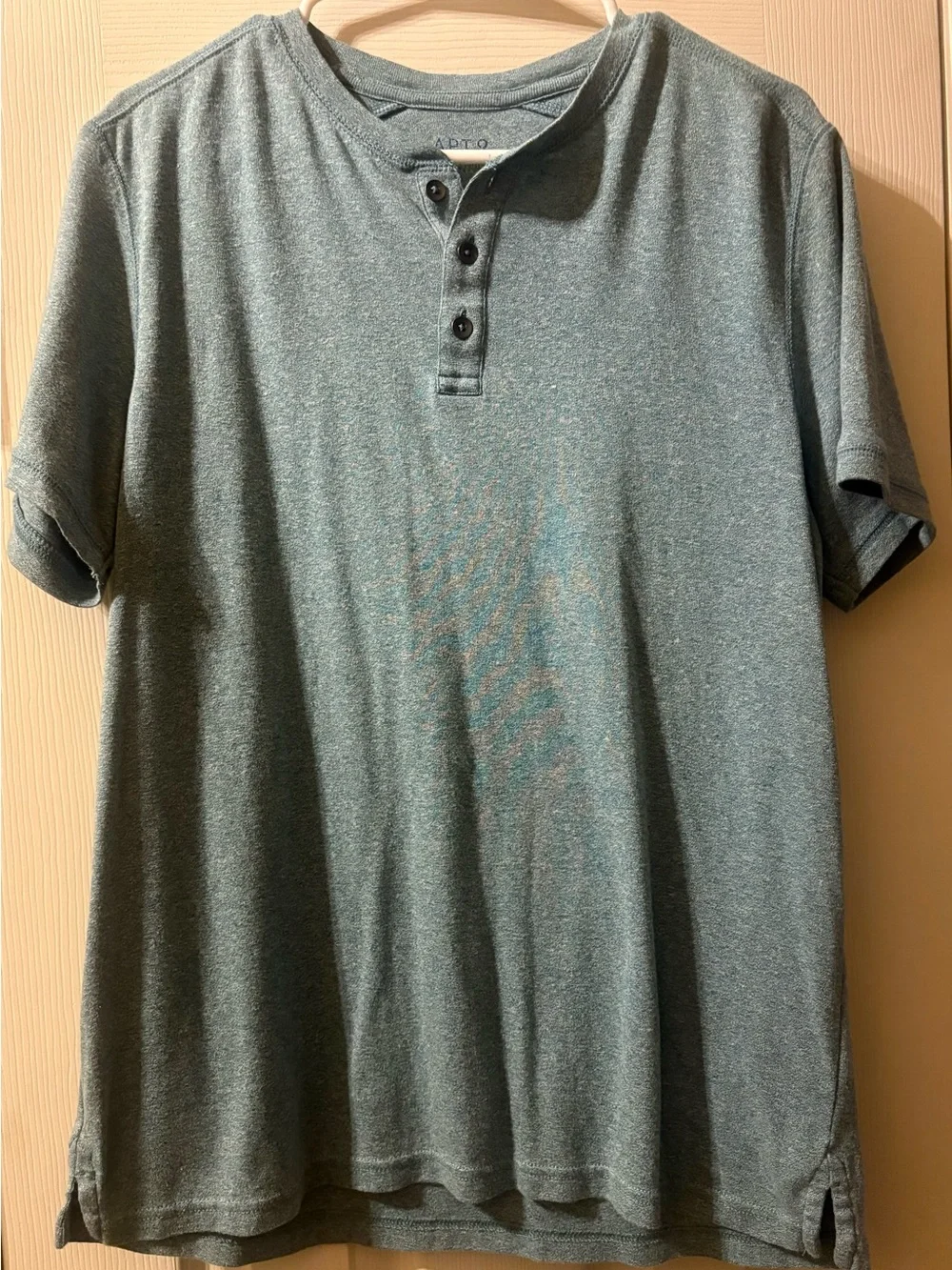 Apt. 9 Men's Heathered Teal Short Sleeve Henley
